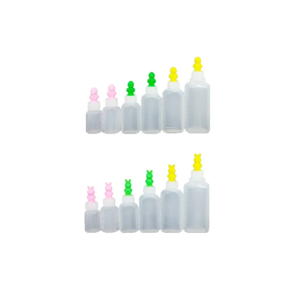[NAMYANG PLASTIC] PE Long Cap Character Dispensing Bottle Dog 20ml (Sky Blue, For Children's Portioning, 100 pcs)