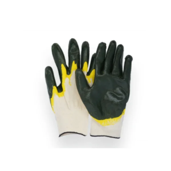 [TAEHEUNG] Double Coated Gloves (Yellow/ Blue (Half Coated), 10 Pairs/ Pack, Made in Korea)