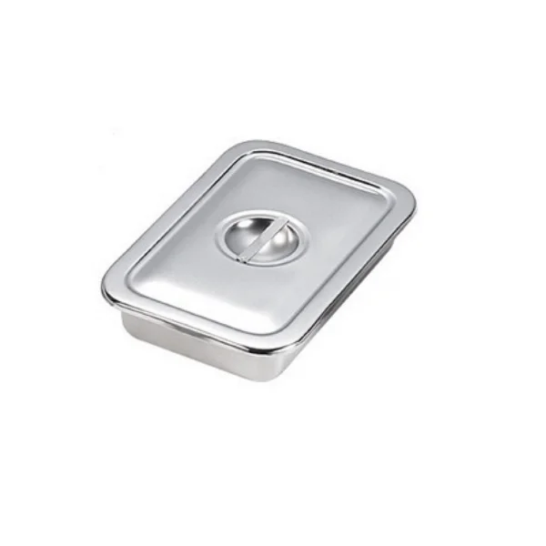 [HONGJAE MEDICAL] Flat Cover Tray 4 - 0507 (255x165x50mm, With Lid/ Stainless Steel/ Tray)