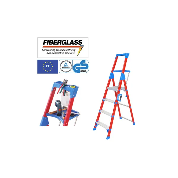GEUMCHANG FRP FH - 4 Non - conductive Insulated Tool Box 4 - Step Insulated Ladder