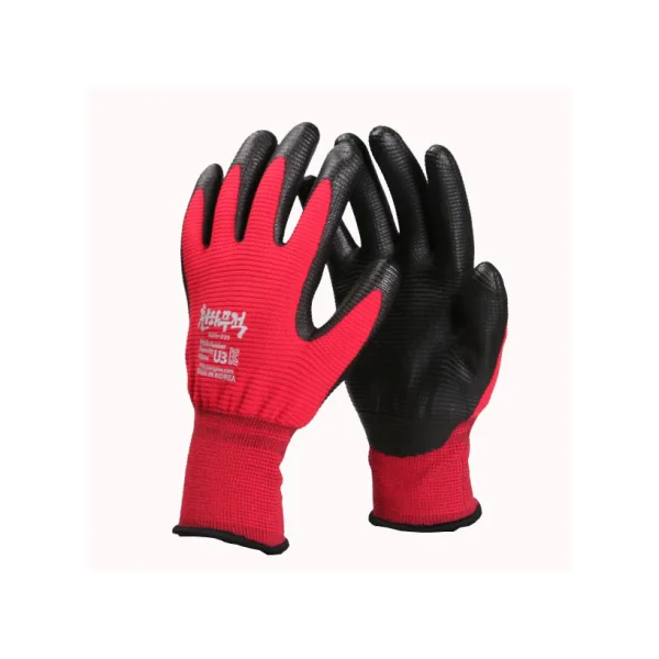 Cheonhamujeok U3 Half - Coated Gloves Red (S/ Red, Sold in units of 20 pairs)