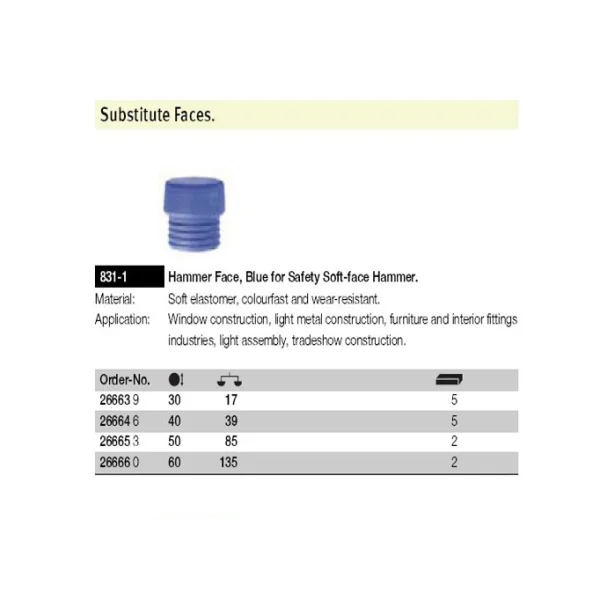 WIHA Urethane Hammer Head (Replacement) 831 - 1 50