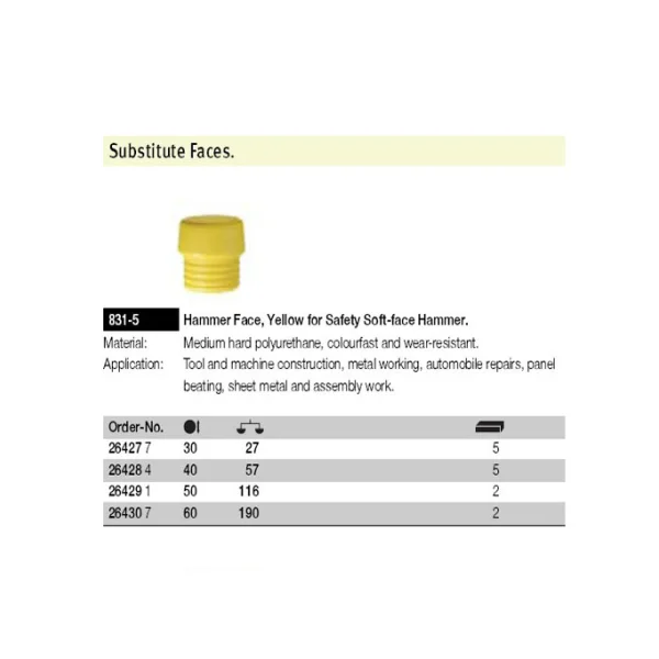 WIHA Urethane Hammer Head (Replacement) 831 - 5 50