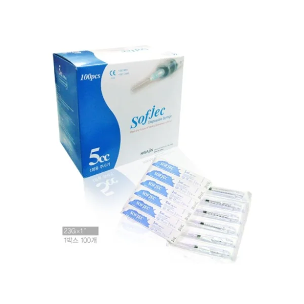 [HWAJIN MEDICAL] Disposable Syringe 5cc (23G/ 1inch, 100 pcs)