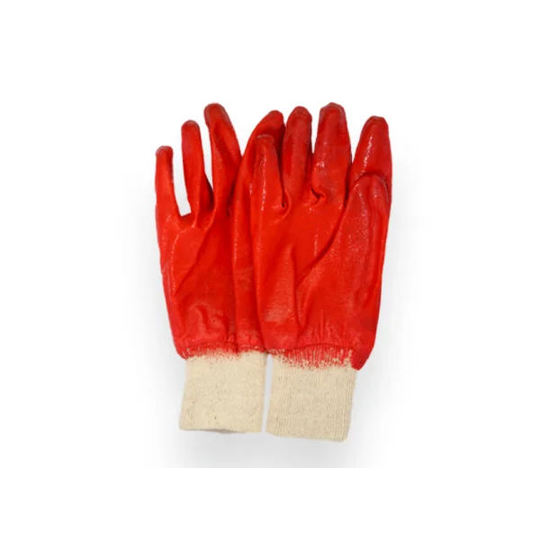 Wonsang Safety Gloves Full Coating Gloves Dolphin - Rib Cuff (Red Coating, 10 Pairs/ Pack, Imported)