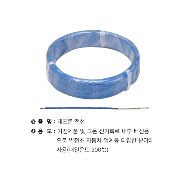DONGNAM Teflon Wire/ Thermocouple Extension Wire - Teflon - 0.5SQ (200M) Blue