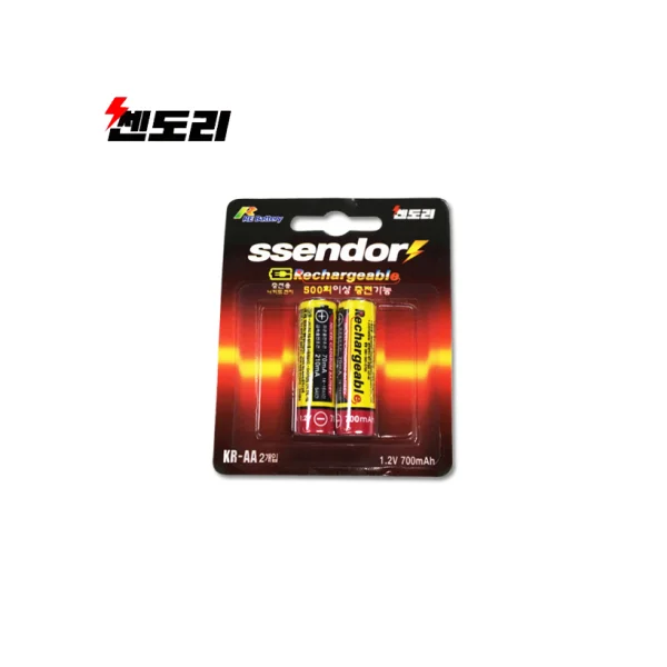 [SSENDORI] Ni - Cd Rechargeable Battery (2pcs/ card, 1.2V, 700mAh, Ni - Cd Battery/ Over 500 Recharge Cycles)