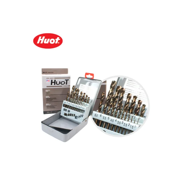 [HUOT] High - Speed Drill Bit Set 19 PCS (1.0~10.0) (For Steel/ Made in USA)