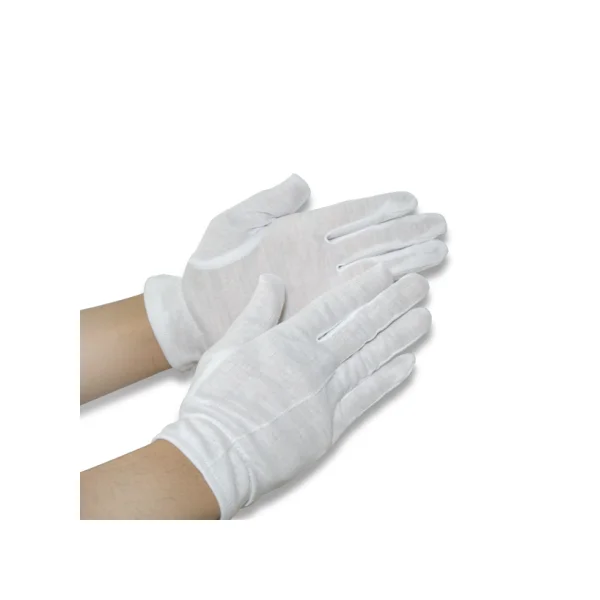 PILOT Cotton Gloves for Ceremonies T/ C Type (No Button/ Plain, 10 Pairs/ Pack, Imported)