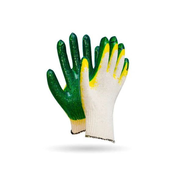 Songhak Gloves Double Coated Gloves (Blue/ Yellow Coating, 10 Pairs/ Pack, Safety Gloves)