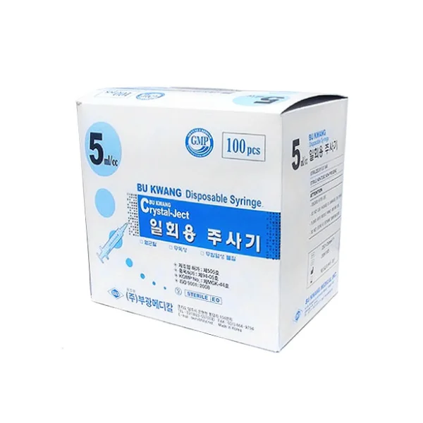 [BUKWANG MEDICAL] Disposable Syringe 5cc (Needle - less, 100 pcs)