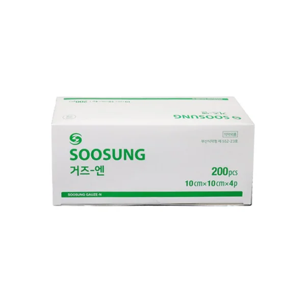SUSEONG Gauze S (4 inch/ 10x10cm/ 4 ply, 200 sheets, Box Packaging/ Folded Gauze/ GAUZE)