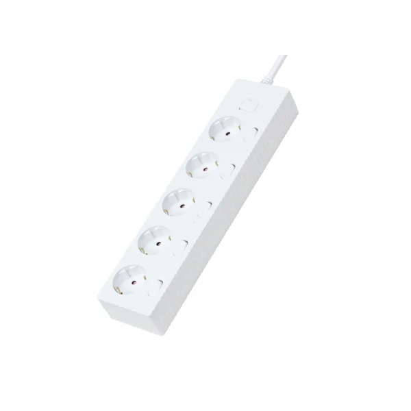 [CHEONHA GLC] 5 - Outlet Power Strip Wave (3m/ White, Individual Switches/ 16A/ 250V/ Grounding)