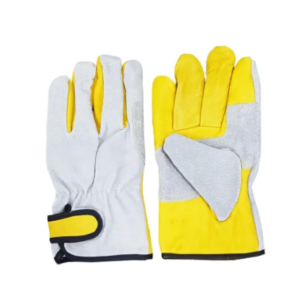 [SEOKKANG] SEOKKANG Argon Gloves SK - 316 (Yellow+Gray, Leather/ Lined)