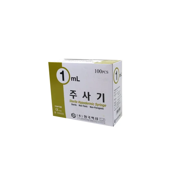 KOREA VACCINE Disposable Syringe 1cc (26G, 1/ 2 inch, 100 pcs)