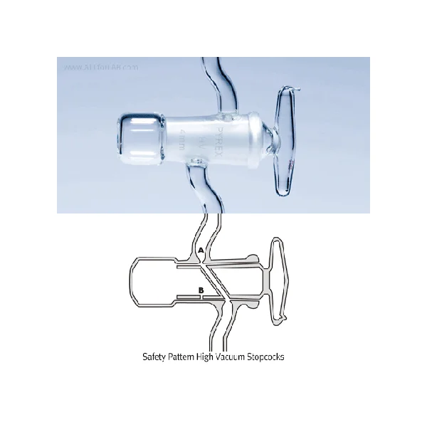 [PYREX] Safety Pattern High Vacuum Glass Stopcock WIg.0274006