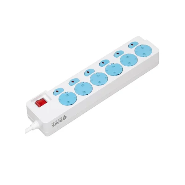 Save S Automatic Fire Suppression Safety Cap Multi - tap (6 - outlets/ 5.0m, Individual Power Switch Safety Caps)