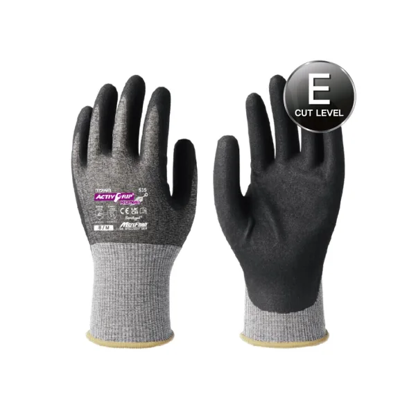 [TOWA] CUT RESISTANT GLOVES ACTIVE GRIP KUNAI 535 (9/ L, STEEL+HPPE/ CUT LEVEL E)