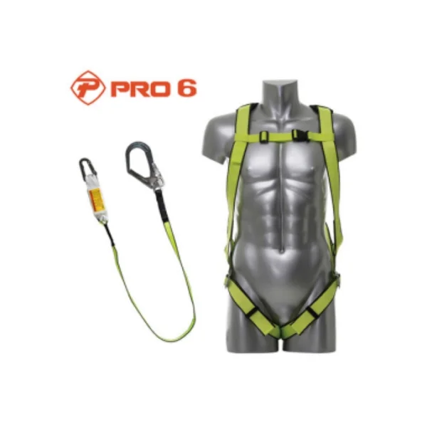 PRO - 6 Full Body Safety Harness TA - 20 (Fluorescent, S/ T Webbing Large Buckle)