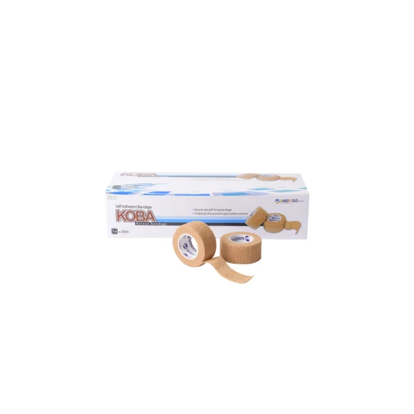 BAND GOLD Compression Bandage Koba BG - 1 (1 inch, 25mmx4.5m, 20 Rolls, Self - Adherent Bandage)