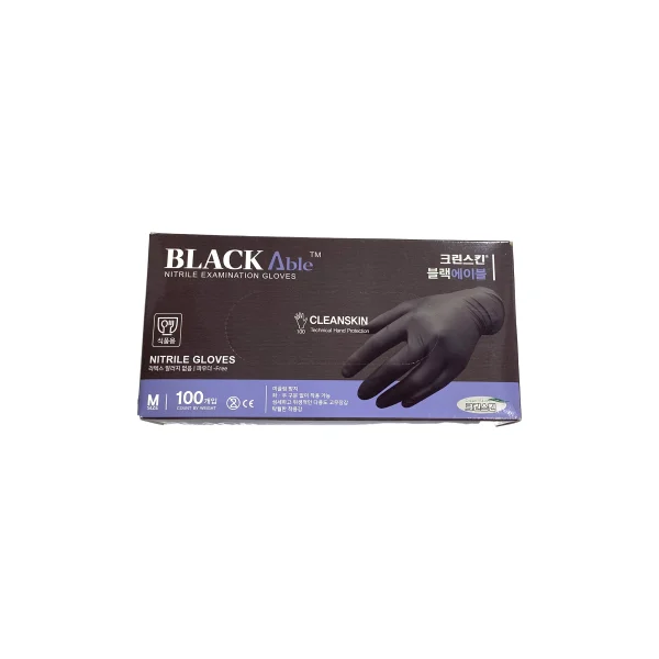 CLEANSKIN Nitrile Gloves Black Able (Black/ M, 100pcs/ 1pack)