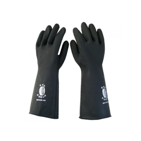 [BOSAENG] Industrial Rubber Gloves (Black/ Size 9, 10 Pairs)