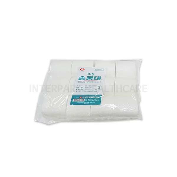 [SUSEONG] Gauze Bandage S (3 inch x 250 cm, Sky/ White Packaging, 12 pcs)