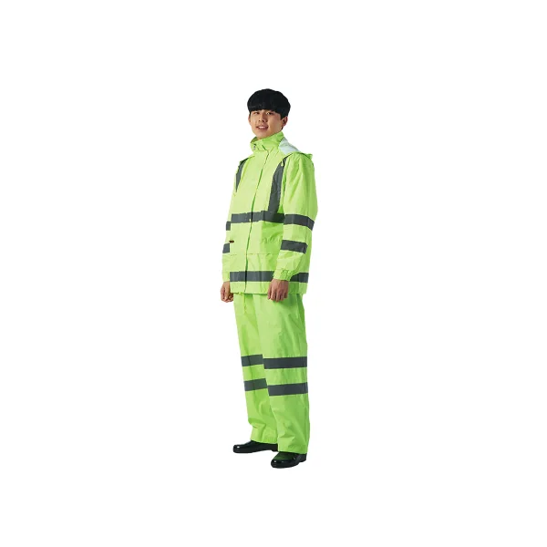 HOEORI Premium Safety Raincoat KO - 2500 (Two - piece, All Fluorescent Color, L)