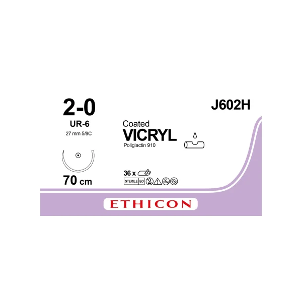 [ETHICON] Vicryl Plus J602H 2/ 0 27mm 70cm 36p