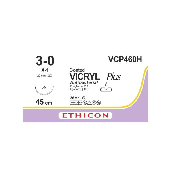 [ETHICON] Vicryl Plus VCP460H 3/ 0 22mm 45cm Purple 36p