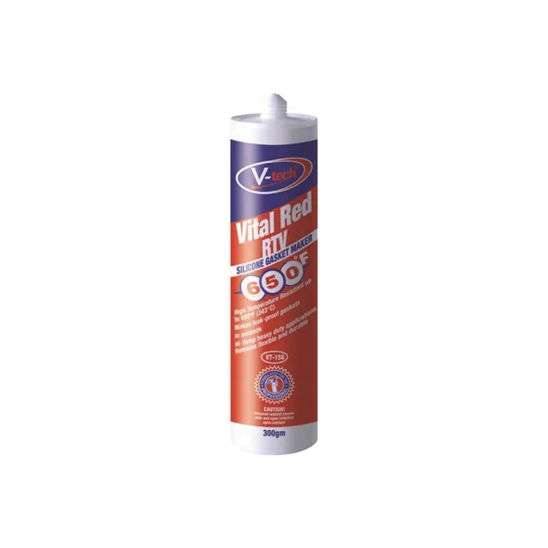 [V - TECH] V - TECH R - TV GASKET SILICONE VT - 158 Cartridge/ 300g (Red)