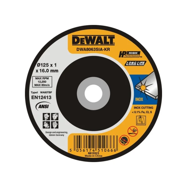 [DEWALT] Cut - off Wheel DWA8063SIA (125x1x16mm)