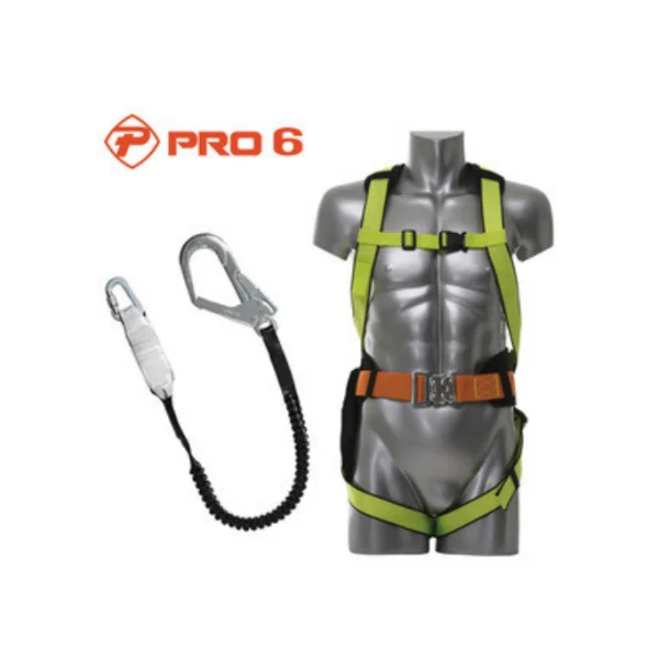[PRO - 6] Full Body Safety Harness TA - 023 (A/ L Elastic Lanyard, Fluorescent, Free Size)