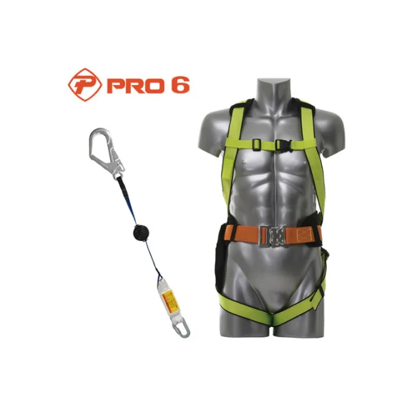 PRO - 6 Full Body Harness TA - 025 (Fluorescent, No. 025, Auto Reel, Red Hook)