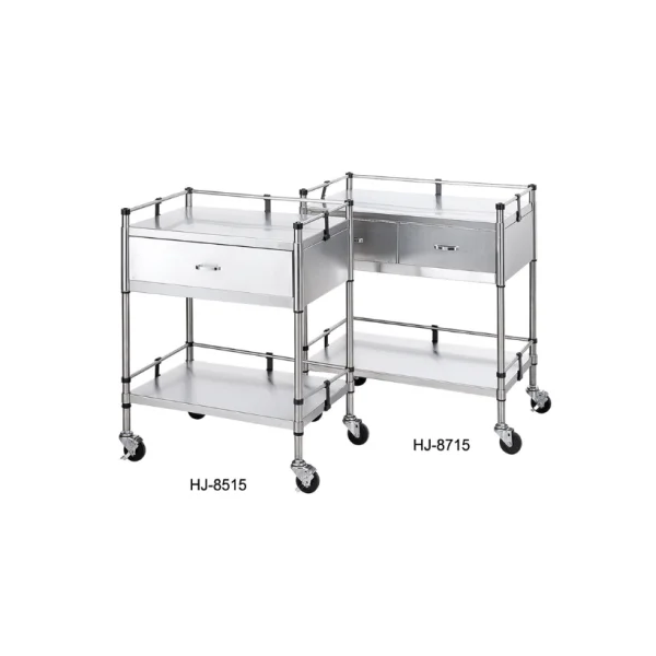 [HONGJAE MEDICAL] Round Trip Cart 2 - Tier HJ - 8715 (2 Drawers, 1 Unit)