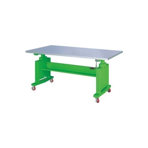 JINSUNG Adjustable Mobile Workbench LWT - 1800M - SUS (1800x750x850~1190mm, Green)