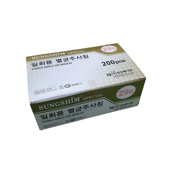 [SUNGSHIM MEDICAL] Disposable Syringe Needle (29G, 60mm, 200 pcs, Long/ Needle)