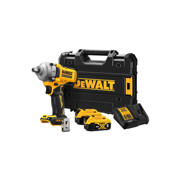 [DEWALT] 20Vmax Cordless Mid - Torque Impact Wrench DCF892P2T (1/ 2 inch, Full Set/ 2x 5.0Ah + Charger + Case)