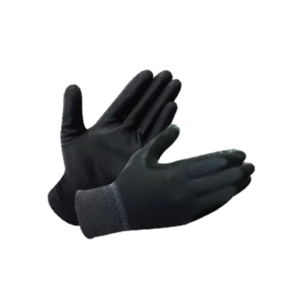 [CORECA] PU - PALM Coated Gloves (Black/ M, 10 Pairs/ Pack, Made in Korea)