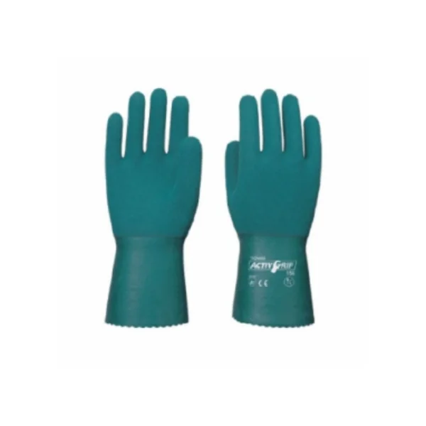 [TOWA] Hand Grip 155 Anti - slip Gloves (Green/ L, Cotton Blend/ Latex Coating)