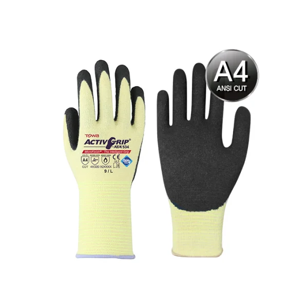 [TOWA] Active Grip Glove ATA534 (1 Pair, 10/ XL, Special Yarn ATA/ Aramid, EN388/ 4X32D, CUT A4)