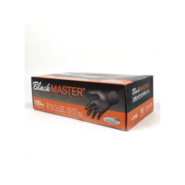 CLEANSKIN Black Master Nitrile Gloves (Black/ L, 100 pcs/ pack, 0.16mm, 6.3g, Powder - Free)
