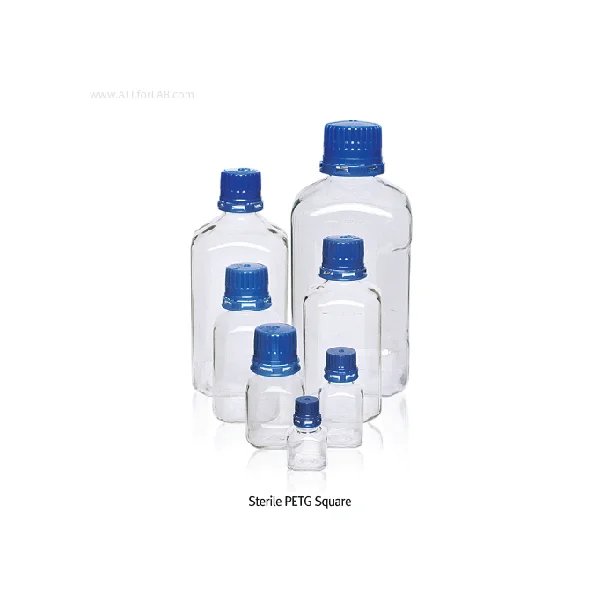 [TRIFOREST] Sterile PETG Square/ Octagonal Media Bottle with Graduation, ø115 x h266, 2000ml, Clear, PG.BGC2000SB