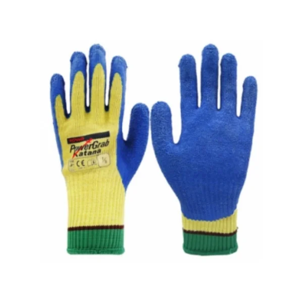 [TOWA] Power Grip Katana Cut - Resistant Gloves (S, Yellow+Blue, 10G, 25.5cm, EN388/ 3544)