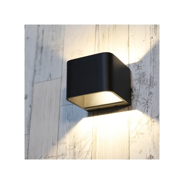 [DONGSEONG] Surface/ Sensor - Wall Lamp LED (Black) (A) - Square 5W Incandescent Color