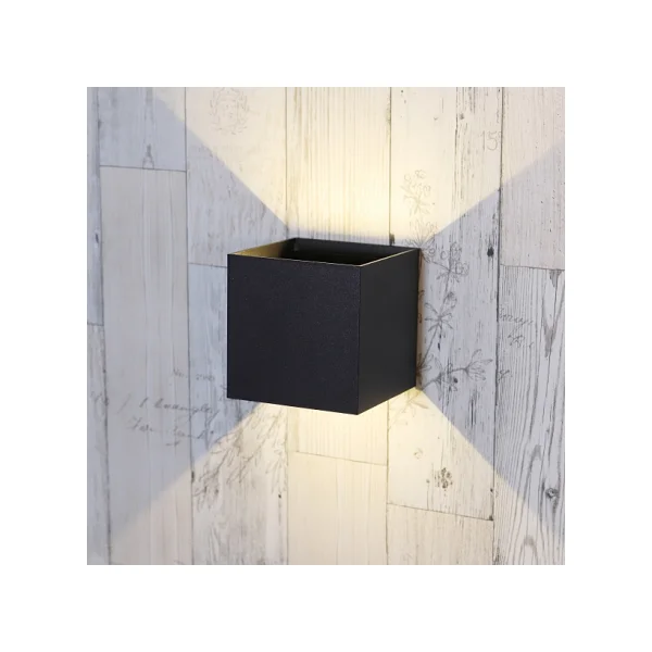 [DJD] Surface/ Sensor - Wall Light LED (Black) - Square 5W*5W Warm White (Angle Adjustable)
