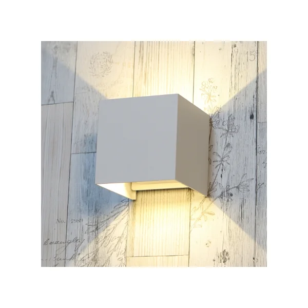 [DJD] Direct Mount/ Sensor - Wall Lamp LED (White) - Square 5W*5W Incandescent Color (Angle Adjustable)