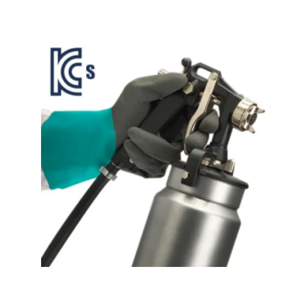 Ansell Alphatec 58 - 270 Chemical Resistant Gloves (Size 9/ Black+Green, 30cm, Oil Resistant/ KCs Certified)