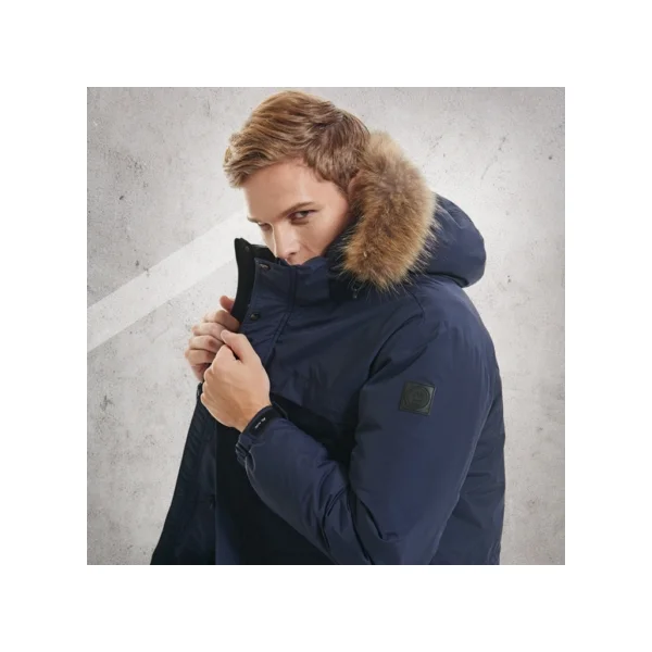 [MARKER] MK - 4032 Premium Racoon Fur Welon Long Parka NAVY (Size 85 - 115)