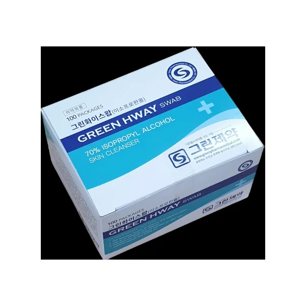 [GREEN PHARM] GreenPhy Swab (100 ea, Individually Packaged, 70% Isopropyl Alcohol)